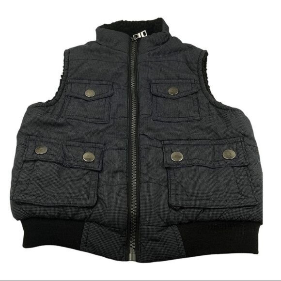 Sovereign Code Toddler Holloran Vest Navy Checked Black Trim Size 24M - Picture 2 of 12